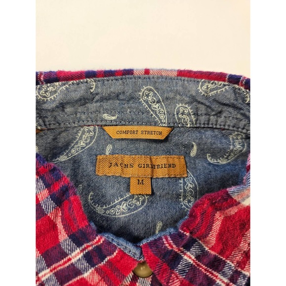 Jachs girlfriend comfort stretch plaid flannel button up M - Picture 5 of 8